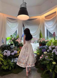 New Floral Design Simple Elegant Casual Spaghetti Strap Dress HZ1024