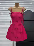 New Fashion Bow Design A-line Spaghetti Strap Party Dresses Homecoming Dresses, HZ1024