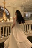 Vintage White Chiffon Long Prom Dress A-Line Ruffle Formal Dress HZ1024