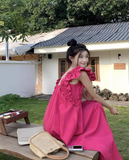 Cute Stylish Rose Pink Casual Loose Women Dress HZ1024