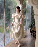 New Simple Ruffled Design White A-Line Floral Dress HZ1024