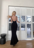 Simple Fashion Sleeveless Mermaid Design A-line Spaghetti Strap Dress HZ1024