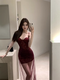 New Sexy Design Lace Mesh Slim Spaghetti Strap Dress HZ1024