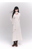New Fashion White Sweater Style Long-sleeved Dress HZ1024