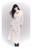 New Fashion White Sweater Style Long-sleeved Dress HZ1024