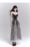 Women Fashion Design Sense Seaside Party Grey Spaghetti Strap Dress HZ1024