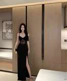 New Sexy Black Sleeveless Lace Spaghetti Strap Dress HZ1024