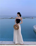 Simple Casual Design A-Line Women Strapless Dress HZ1024