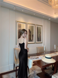 New Simple Design A-line Satin Sleeveless Spaghetti Strap Dress HZ1024