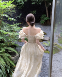 New Simple Ruffled Design White A-Line Floral Dress HZ1024