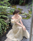 New Simple Ruffled Design White A-Line Floral Dress HZ1024