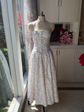 Chic Floral A-Line Spaghetti Strap Long Party Dress HZ1024