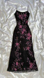 Retro Floral Exquisite Embroidered Spaghetti Strap A-Line Prom Dress Party Dress Evening Dress HZ1024