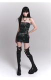 New Fashion Painting Pattern Design Sense Halter Dress HZ1024