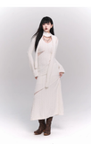 New Fashion White Sweater Style Long-sleeved Dress HZ1024