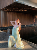 New Fashion Light Green Beach Holiday Casual Loose Halter Dress HZ1024
