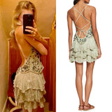 Vintage Embroidery Beaded Homecoming Dress A-Line Backless Party Dress Short Cocktail Dress HZ1024