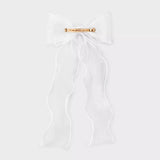 Cute Elegant White Bow Hair Clips Fashion Accessory HZ1024