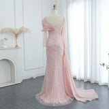 Vintage Shiny Beaded Long-sleeve Mermaid Long Prom Dress Evening Dress HZ1024