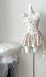 New Fashion Floral Ribbon Design A-line Sleeveless Spaghetti Strap Dress HZ1024