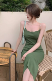 New Stylish Elegant Peals Strap Design Spaghetti Strap Dress HZ1024