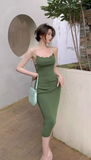 New Stylish Elegant Peals Strap Design Spaghetti Strap Dress HZ1024
