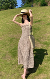 New Stylish Leopard Design A-Line Spaghetti Strap Dress HZ1024