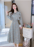 New Fashion Simple Floaral Design Women Long Dress HZ1024