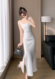 Vintage Simple Design Slim Spaghetti Strap Dress HZ1024