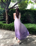 New Fashion Gradient Pink Design Beach Holiday A-line Spaghetti Strap Dress HZ1024