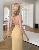 Simple Fashion Sleeveless Mermaid Design A-line Spaghetti Strap Dress HZ1024