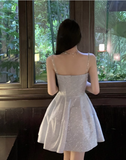 New Fashion Light Blue Sequined Design A-line Sleeveless Beach Holiday Spaghetti Strap Dress HZ1024