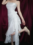 Elegant Chiffon Prom Dress Sheath Evening Gown Party Dress Spaghetti Strap Formal Dress HZ1024
