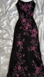 Retro Floral Exquisite Embroidered Spaghetti Strap A-Line Prom Dress Party Dress Evening Dress HZ1024