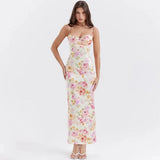 Vintage Floral Sweetheart Prom Dress Sheath Spaghetti Strap Evening Dress Long Formal Dress HZ1024