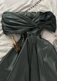 Elegant Grey A-line Off-shoulder Simple Ball Gown Evening Dress HZ1024