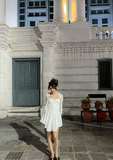 Elegant White Strapless Sweetheart Neck A-Line Short Party Dress Homecoming Dress HZ1024