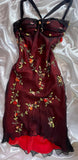 Sexy Burgundy Off-the-shoulder Sleeveless Embroidered Ball Gown Evening Dress HZ1024