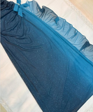 Vintage Gradient Blue One Shoulder Chiffon Shiny Mermaid Prom Dress Evening Dress HZ1024