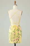 Charming Appliques Spaghetti Straps Bodycon Design A-line Homecoming Dress HZ1024