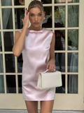Vintage Pink Backless Design A-line Sleeveless Party Dress Homecoming Dress HZ1024