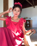 Cute Stylish Rose Pink Casual Loose Women Dress HZ1024