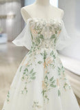 Elegant White Sweetheart Off Shoulder Tulle Wedding Party Dress, White Tulle Evening Dress HZ1024
