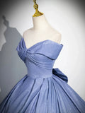Beautiful Gradient-Color Glitter Sequins Prom Dresses, A-Line Princess Off-The-Shoulder Sleeveless Blue Formal Dresses HZ1024
