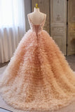Beautiful Tulle Layers Long Prom Dresses, A-Line Spaghetti Straps Evening Dresses HZ1024