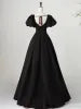 Lovely Satin Floor Length Short Sleeves Party Dress, A-Line Evening Party Dress HZ1024