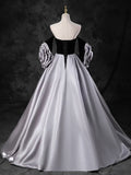 Black Sweetheart Neck Velvet Floor Length Formal Dress, Detachable off Shoulder Chic Party Dress HZ1024