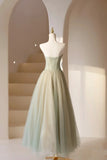 Lovely Strapless Long Tulle Prom Dress, A-Line Evening Dress HZ1024