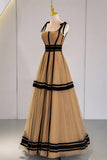 Stylish Tulle Long Prom Dress, A-Line Evening Party Dress HZ1024