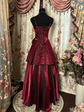 Wine Red Straps Sweetheart Vintage Style Party Dress, Wine Red Prom Dress HZ1024